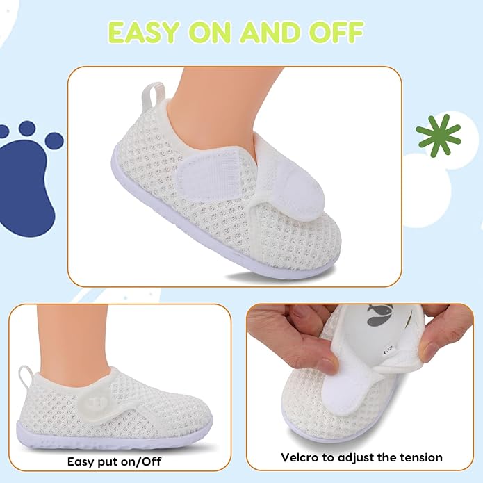 FEETCITY Baby Boys Girls First Walking Shoes Infant Sneakers Crib Shoes Breathable Lightweight Slip On Shoes