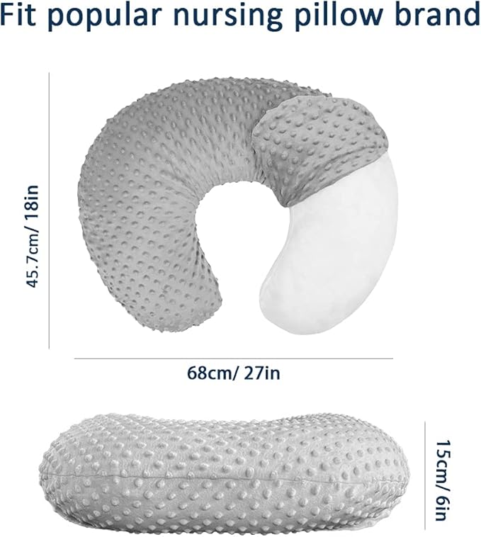 iEvolve Minky Nursing Pillow Cover Breast Feeding Pillow Cover Slipcover U Shape for Baby Boy Girl,Cover Only(Black)