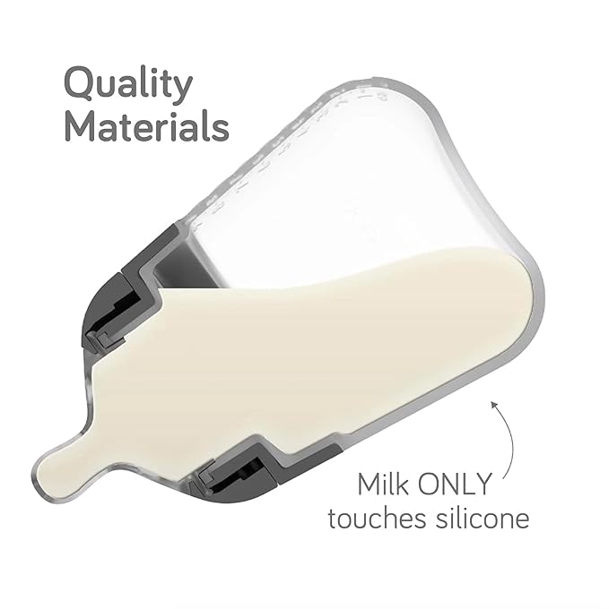 Nanobebe Flexy Silicone Baby Bottle, Anti-Colic, Natural Feel, Non-Collapsing Nipple, Non-Tip Stable Base, Easy to Clean 2-Pack, Grey, 9oz