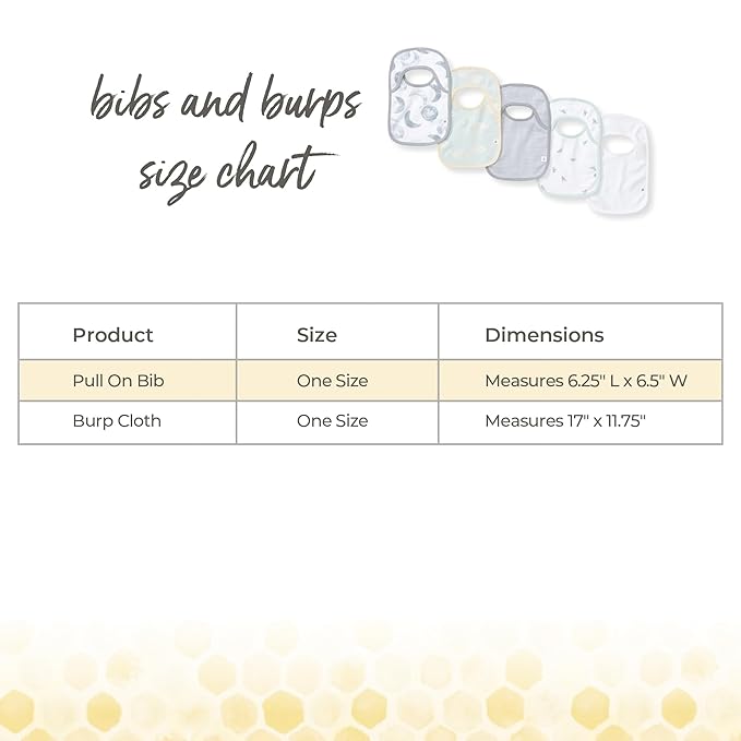 Burt's Bees Baby Infant Burp Cloths, 100% Organic Cotton Extra Absorbent Soft Fabric Drool Cloths, 5-Pack Newborn Must-Have Essential Large Burping Cloths, One Size 17 x 11.75 Inches