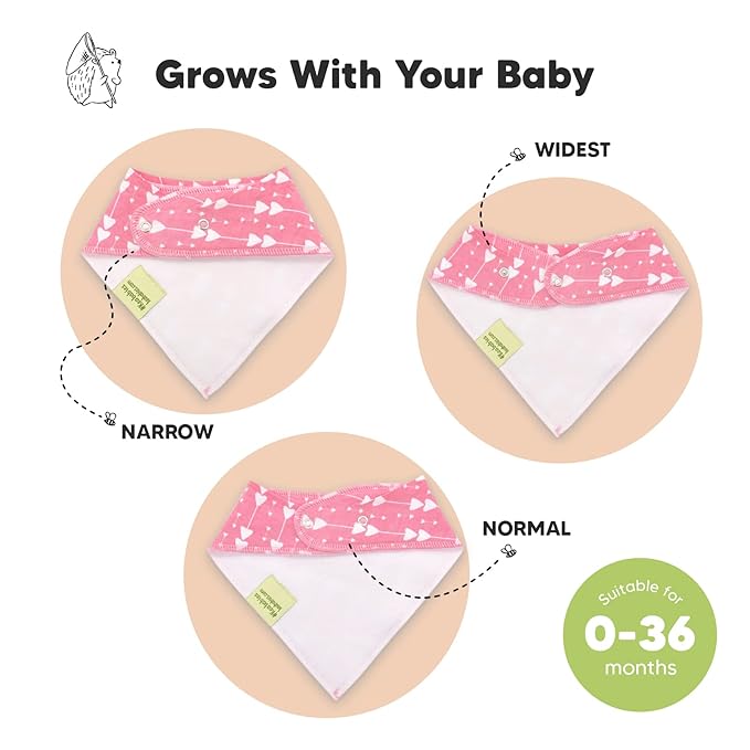 KeaBabies 8-Pack Organic Baby Bandana Bibs for Girls - Super Absorbent Triangle Baby Bibs for Drooling and Teething Infant, 100% Cotton Extra Soft for Newborn, Infant 0-36 Months (Pink Dreams)