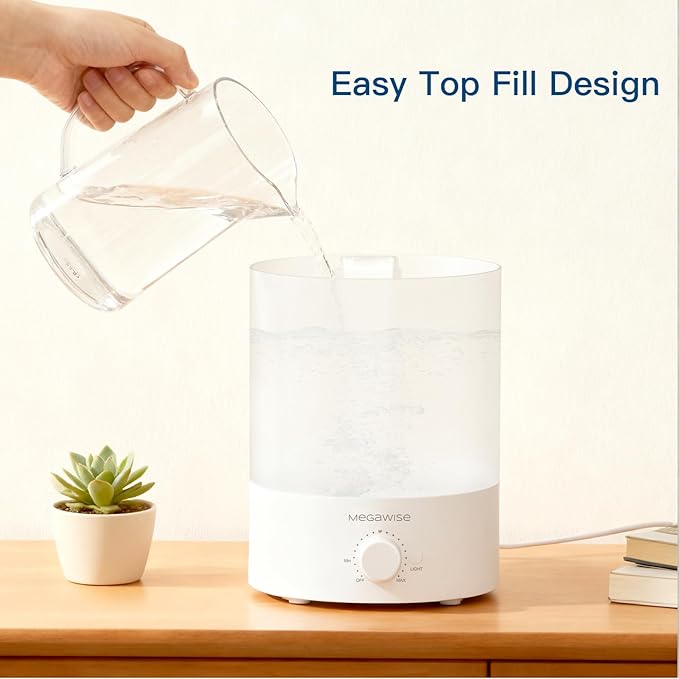 Cool Mist Humidifiers for Babies, Bedroom, Nursery, Home and Office | Super Quiet Ultrasonic Vaporizer, Large Top-Refill 3.5L, Essential Oil Diffuser, Auto Off, Easy Clean