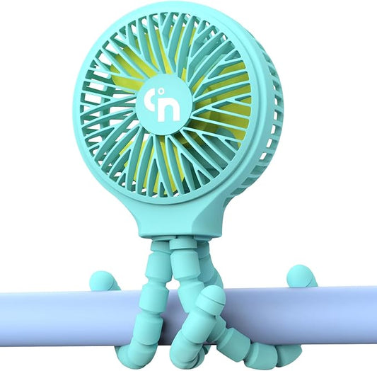 HomeLifairy Portable Stroller Fan, USB or Rechargeable Battery Operated with 3 Speeds and 360°Rotate, Cooling Clip On for Baby Crib Travel Car Seat Blue