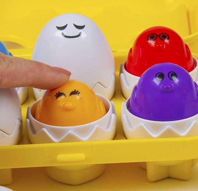 Kidoozie Peek N Peep Eggs - Mentally Stimulating Sorting & Stacking Toy for Ages 1 and Up - A Fun Way to Build Hand-Eye Coordinaton!