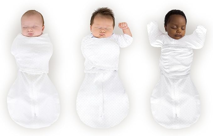 SwaddleDesigns 6-Way Omni Swaddle Sack Arms Up Swaddle for Newborn, More Options to Calm Startle Reflex, Improves Sleep