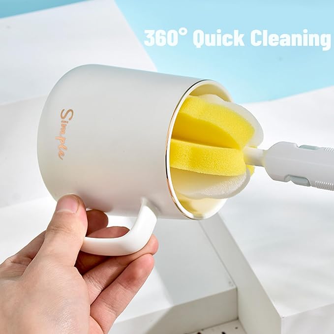 8PCS Bottle Brush Replacement Sponge Heads Environmental Protection Cup Cleaner Brush Sponge Replacement Heads Suitable for INVODA Sponge Bottle Brushes (8 Brush Heads)