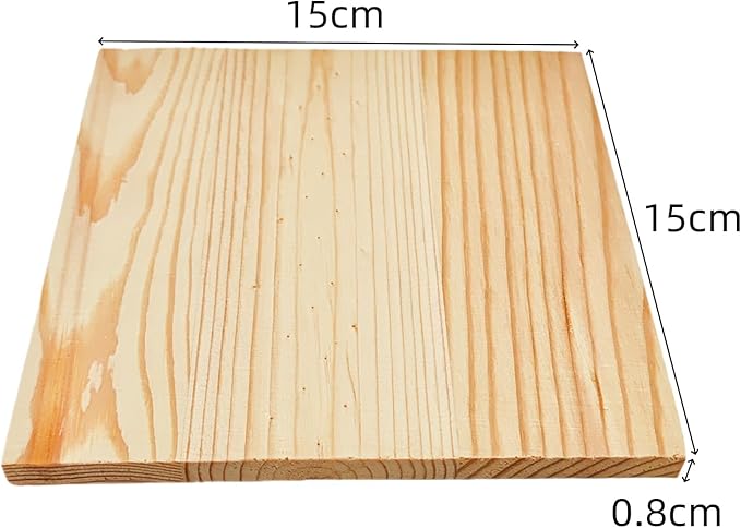 6PCS Unfinished Wood Square Blocks for Crafts, 6x6x0.3in Blank Wooden Squares Pine Wood Boards for Carving,DIY Wood Coasters,Painting & Burning
