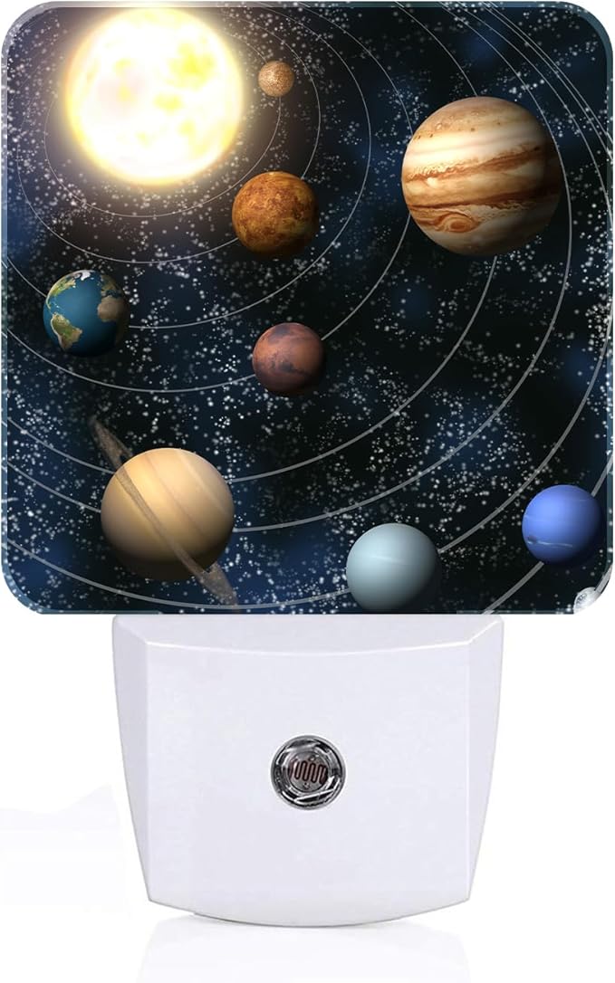 Solar System Planets Night Light,Plug-in Nightlights Auto Sensor Night Lamp Dusk-to-Dawn Lamp Home Decor for Nursery Children Girls Boys