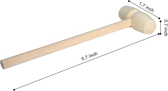 24 Pieces Mini Wooden Hammers Natural Wood Mallets Gavel Toy for Kids