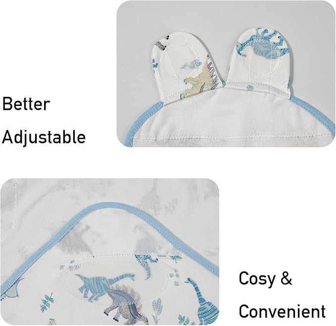 Baby Swaddle Sacks, 3-Pack Newborn Organic Cotton Swaddle Wrap, Adjustable Swaddling Blankets, Nursery Swaddling Essentials for Newborn 0-3 Months, Infant Shower Items Gift (Dinosaur & Forest)