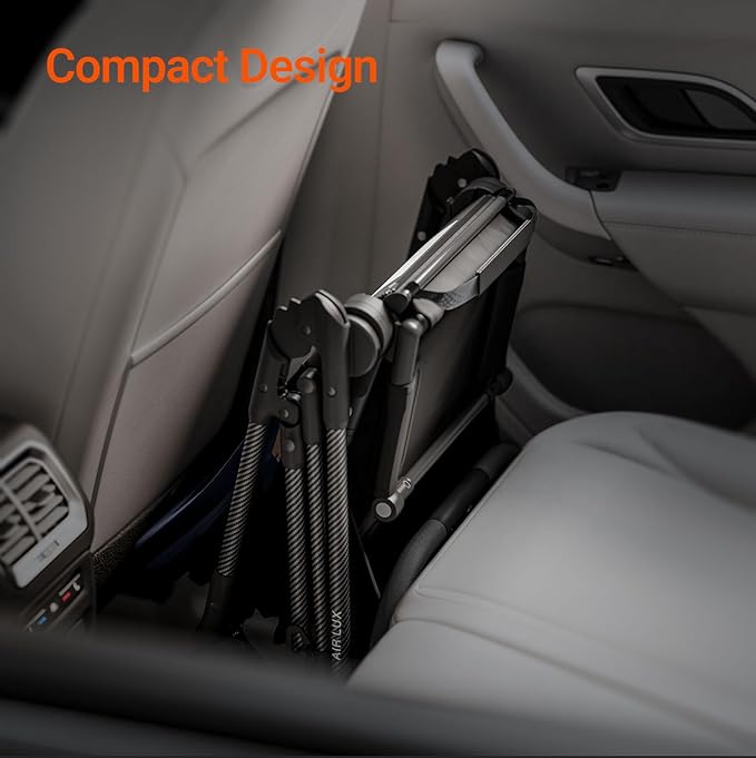 MAMAZING Air Lux Baby Stroller with Carbon Fiber Frame, One-Hand Fold & Reversible Seat, Magnetic 5-Pt Harness, Car Seat Adapter, 15.8lbs, Dark Navy