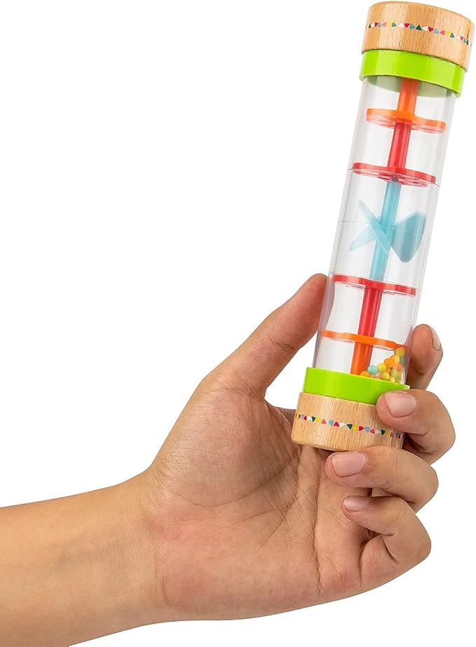Musfunny Rainmaker Baby Rain Stick Toys for Kids: 8 inch Rainstick Sensory Rattle Toys for Babies,Shaker Rainfall Tubes Musical Instrument -Colorful