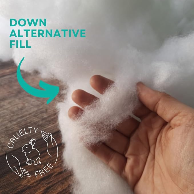 kinder Fluff Toddler Pillows (2pk) - The only Pillow for Kids 300T Cotton Shell & Down Alternative Fill - Machine Washable, Ideal Cushion for Kids Above 2 Years (13x18in - White)