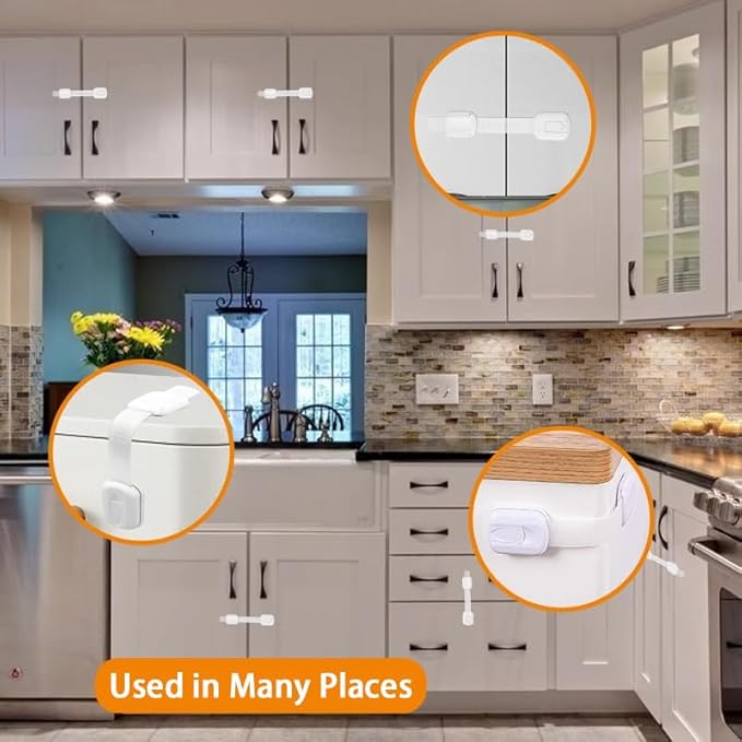 86Pack Baby Proofing Kit: Baby Locks(Strip-Shape 8Pack,U-Shape 4Pack), Baby Corner(Ball-type 20Pack,T-type 10Pack, L-type 10Pack),Socket cover 30Pack, Cartoon door stop 4Pack