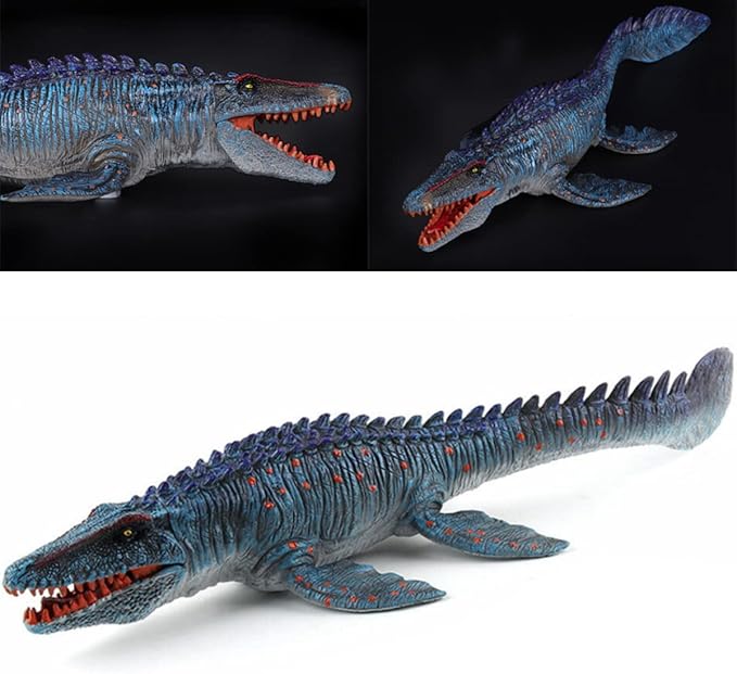 Jurassic Large Mosasaurus Dinosaur Toy Figure, 13.4" Realistic Giant Sea Monster Figurine, Educational Prehistoric Water World Ocean Creature for Model Decoration, Display, Collectors