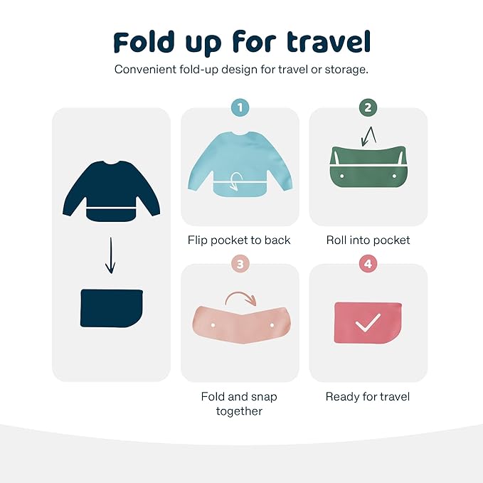 Tiny Twinkle Mess Proof Baby Bib,Waterproof Smock Baby Bib for Eating,Machine Washable Long Sleeve Bib,Baby Led Weaning,Toddler Bib,BLW Supplies(Taupe, Small 6-24 Months)