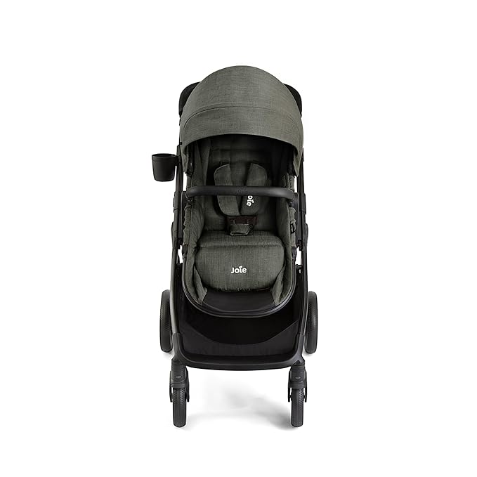 Joie Ginger 4-in-1 Convertible Pramette and Stroller, Height Adjustable seat, All-Wheel Suspension, Extra Storage – for Newborns and Toddlers (Evergreen)