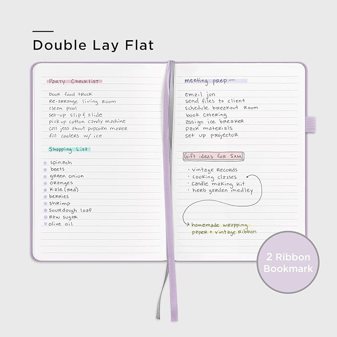 &And Per Se Lined Journal Notebook for Women&Men with Pattern, 160 Pages 100GSM Thick Paper, A5 Hardcover Journals for Writing(Lavender)