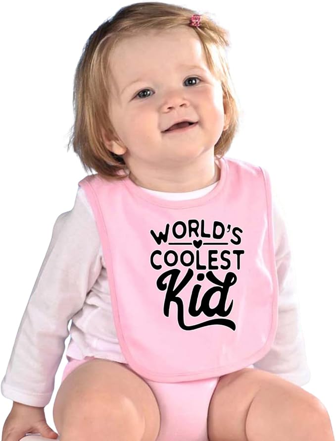 World's Coolest Kid Funny Cute Humor Infant Premium Jersey Baby Bib