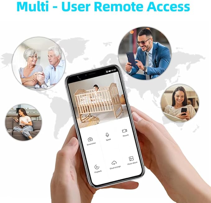 Security Camera for Home Baby Monitor, 1080p HD Video WiFi Indoor Camera with Motion Detection, 2-Way Audio Siren, Night Vision, Cry Detection/Temperature Detection