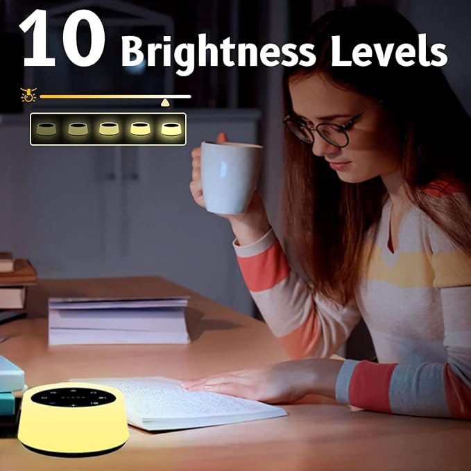 ColorsNoise Sound Machine and White Noise Machine with 30 Soothing Sounds with 12 Colors Baby Night Light with Memory Function (Black)