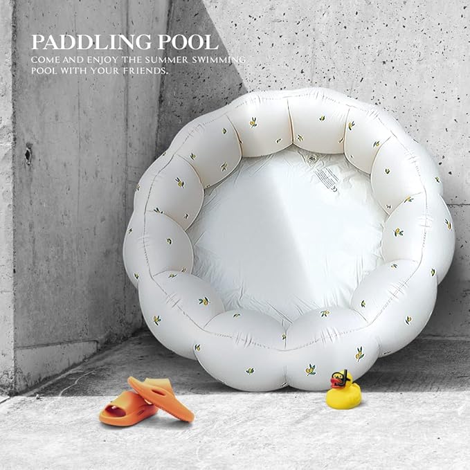 Inflatable Baby Pool, Portable Paddling Baby Swimming Pool, Toddlers for Ages 0-3 Years Girls and Boys, Indoor& Outdoor, Garden and Backyard Summer Water Party, 35.4x9.8 in(White)