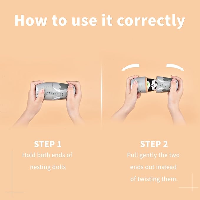 Nesting Dolls, 5Pcs 6" Tall Russian Nesting Dolls, Handmade Matryoshka for Kids, Wooden Stacking Toys for Christmas Home Wedding Party Decorations (Elephant)