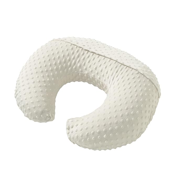 Nursing Pillow and Positioner with Cover for Breastfeeding and Bottle Feeding, Propping Baby, Tummy Time, Baby Sitting Support, Awake-Time Support (Beige, 22" x 17.7" x 5.9")