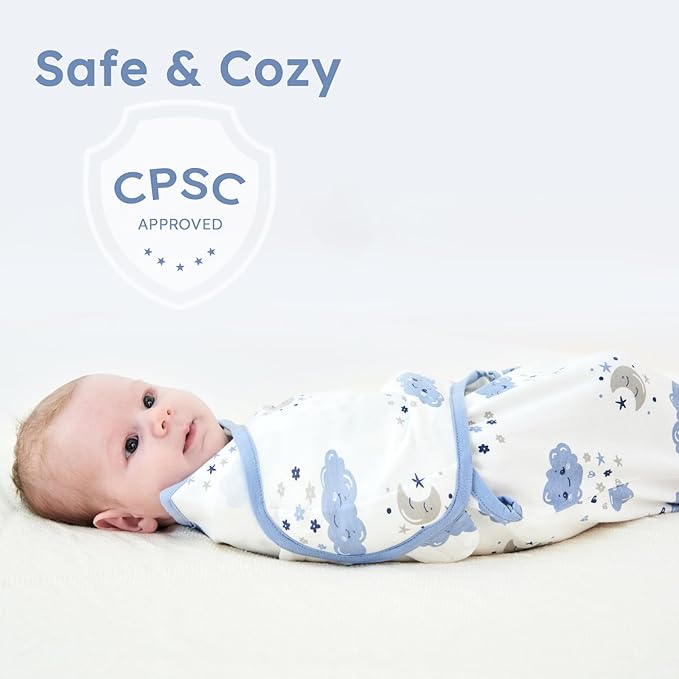 Yoofoss Baby Swaddles for Newborns 100% Organic Cotton, Adjustable Swaddle Sleep Sack 0-3 Months Newborn Swaddle Sack, Breathable Soft(Small)