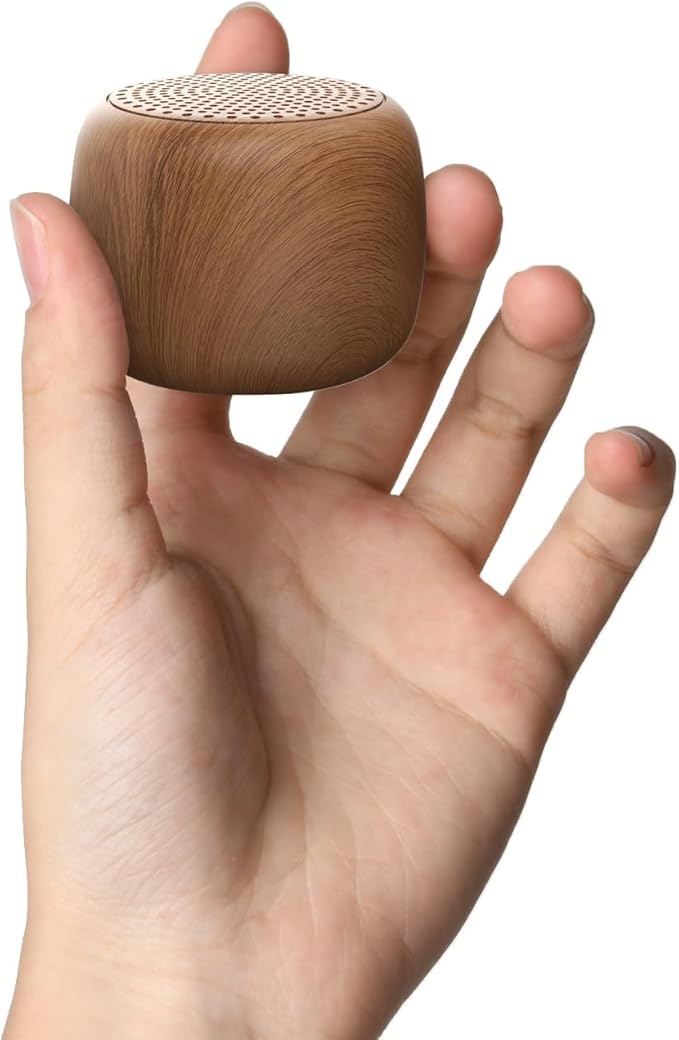 Babelio White Noise Sound Machine for Adults Kids Baby, Mini, 15 Non-looping Sounds, Timer, Memory Function, Easy to Pocket and Travel Wood Grain