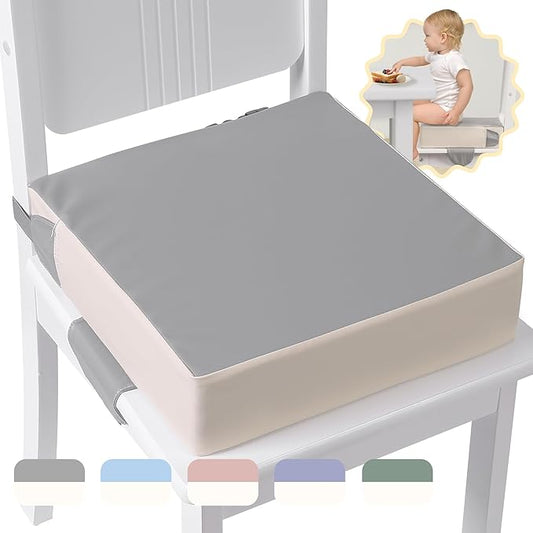 Booster Seat for Kitchen Chair with Adjustable Straps, Toddler Booster Seats for Dining Table Portable for Travel Camping Eating, Booster Cushion for Table for Baby Child Infant Kid Boy Girl