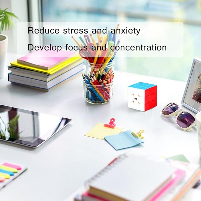 Roxenda Speed Cube Set, Speed Cube Bundle of 2x2x2 and 3x3x3 Cube Smoothly Magic Cube Collection for Kids Teens & Adults [2 Pack] (Stickerless)