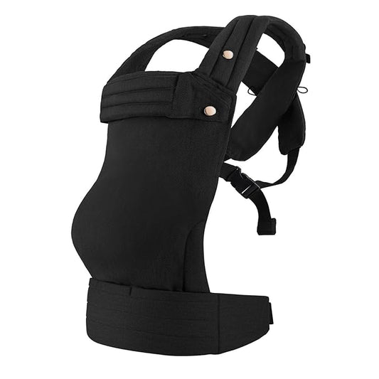 CycleMore Baby Carrier Newborn to Toddler - Soft & Ergonomic Infant Carrier with 3 Carry Positions, Hip-Healthy Adjustable Fit, Travel-Ready, Machine Washable for 7-35 lbs (Black)