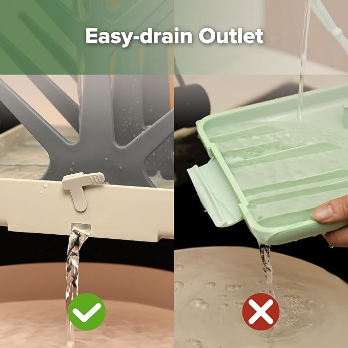 haakaa Portable Baby Bottle Drying Rack, Space Saving Bottle Drying Tree for Bottles/Pump Parts/Pacifiers and Other Baby Essentials, Easy-Store Dryer Rack Great for Home & Travel, BPA Free (Grey)