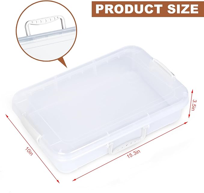 Plastic Activity Tray with lid for Slime, Beads, Sand and Sensory Toys – 15 Inches (White & Clear)