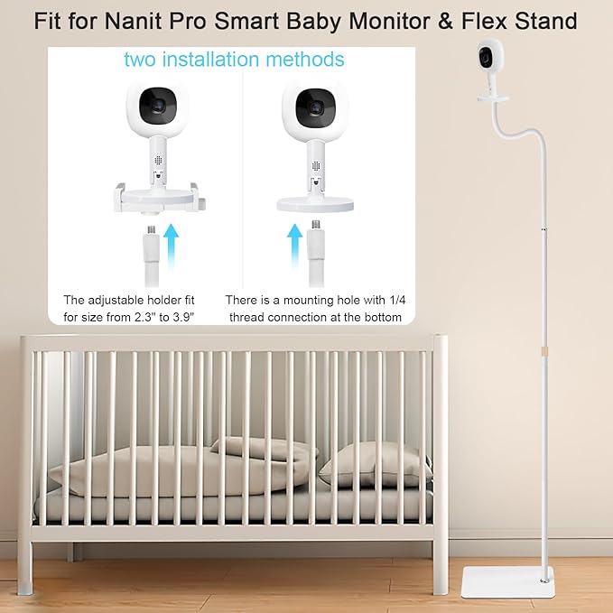 Adjustable Height Baby Monitor Floor Stand Holder for Hellobaby HB6550 HB65/HB66/HB248 Baby Monitor and Also Compatible with The Nanit Pro Smart Monitor & Flex Stand