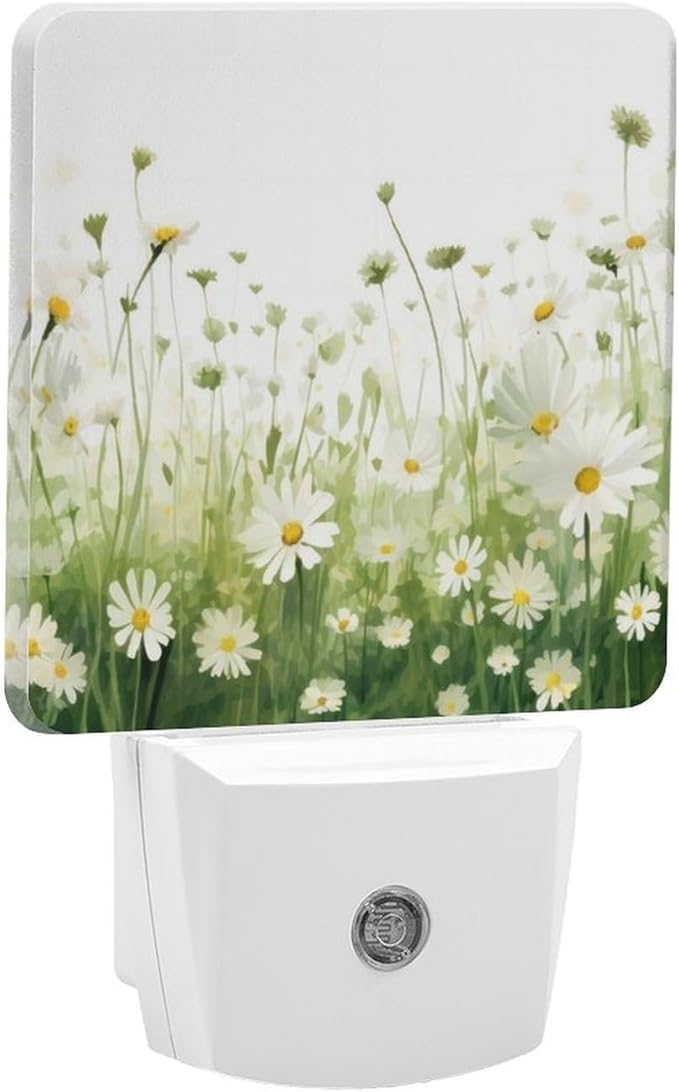 Flowers Night Light, Plug into Wall Decor Nightlights for Bedroom, Bathroom, Hallway, Kitchen, with Dusk to Dawn Light Auto Sensors LED Night Lights for Boys Girls Women Men Room Gifts