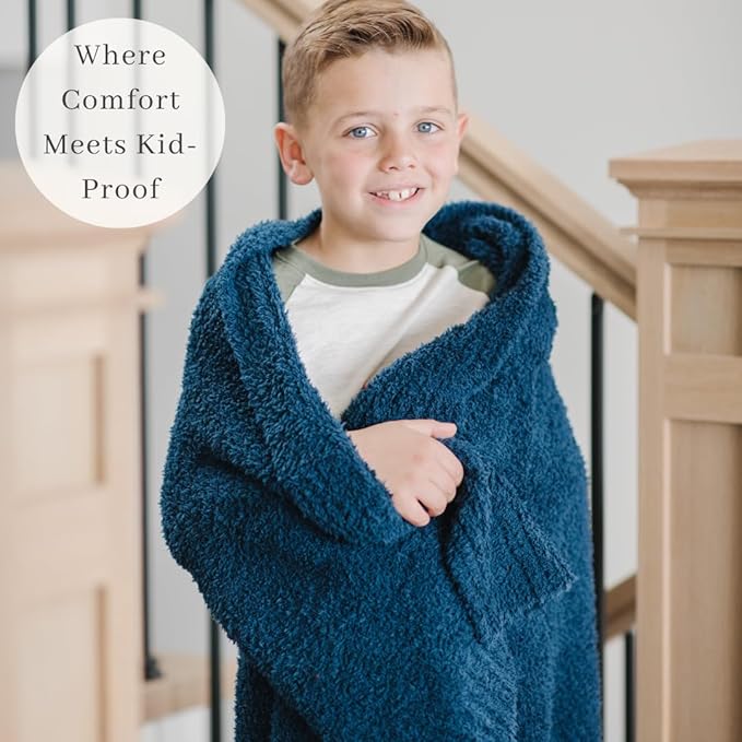 SARANONI Bamboni Baby Blanket | Luxury Plush Super Soft Blanket | Breathable Comfy Blankets for Kids and Teens | Nautical Blue - 40" x 60"