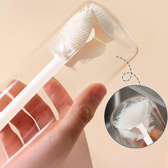 360° Flexible Silicone Bottle Brush with Long Handle, Deep Cleaning Brush for Long Bottle, Narrow Neck Bottle, Water Bottles, Baby Bottles, Flasks (2PCS)