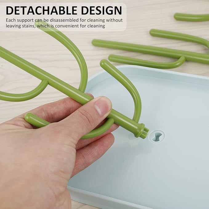 Baby Essentials,Bottle Drying Rack,Baby Bottle Drying Rack,Drying Rack for Kitchen Counter,Detachable Bottle Dryer Holder with Base.for Nipples,Cups,Pump Parts and Accessories(Green)