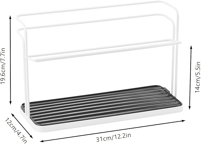 Bottle Drying Rack, Cup Drying Rack,Tumbler Drying Rack with Drain Tray (White)