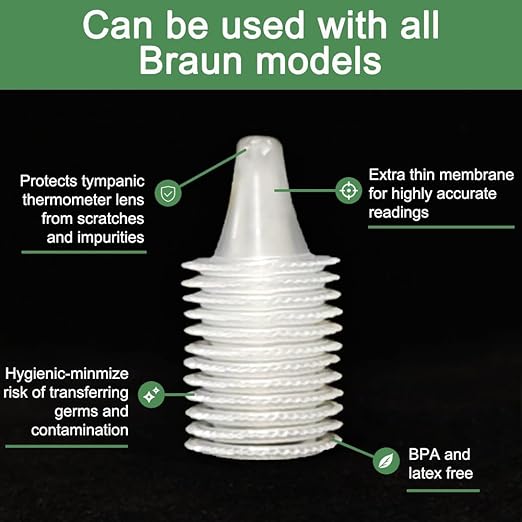 1000 Pack Ear Thermometer Covers Disposable Refill Lens Filters Caps Probe Cover Compatible for All B raun Models Digital Thermometers Sleeve (Updated Version)