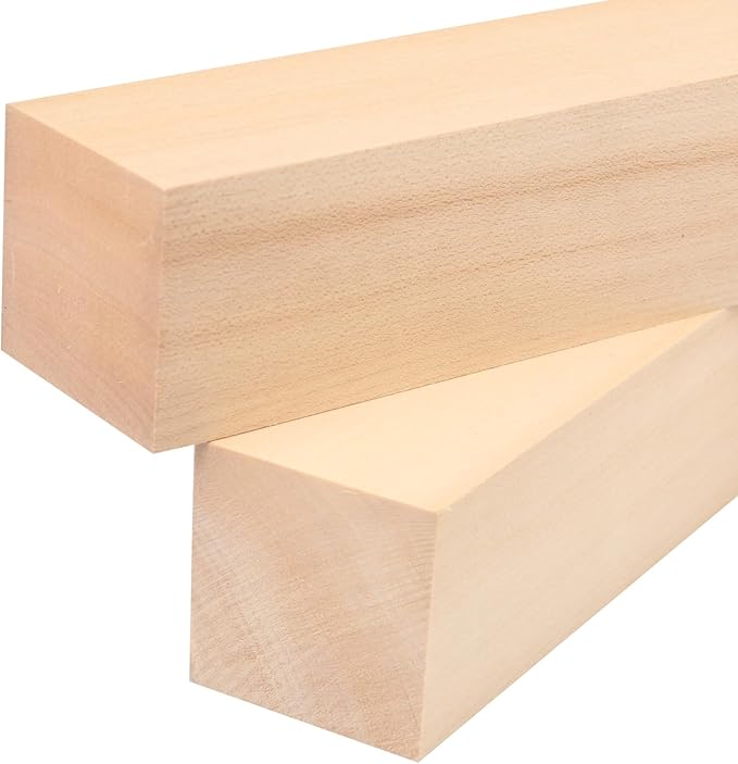 6 Pack Basswood Carving Blocks, 12x2x2 Inches Basswood Blocks for Beginner to Advanced Carvers, Ideal for DIY Projects and Gifts, Soft and Smooth, Easy Whittling and Carving by GNIEMCKIN