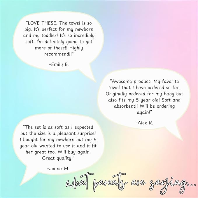 Hooded Baby Toddler Towel and Washcloth Set Made with Viscose from Bamboo, Large Size of 35" x 35", Soft and Absorbent, Baby Essential in Jean