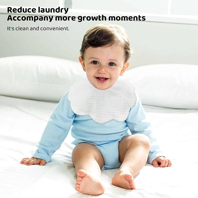 Baby Bibs Muslin Bibs for Baby Girl Boy for Drooling and Teething 10 Pack