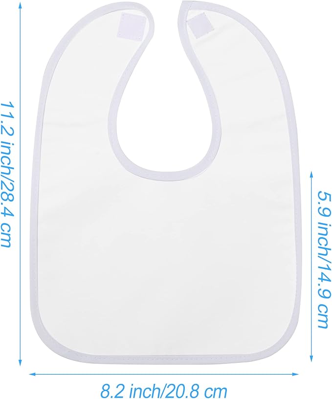 Foaincore 30 Pcs White Bibs for Baby 2 Ply Waterproof Absorbent White Bibs Bulk for DIY Baby Shower Games Decorating Washable Reusable Feeding Teething Drooling