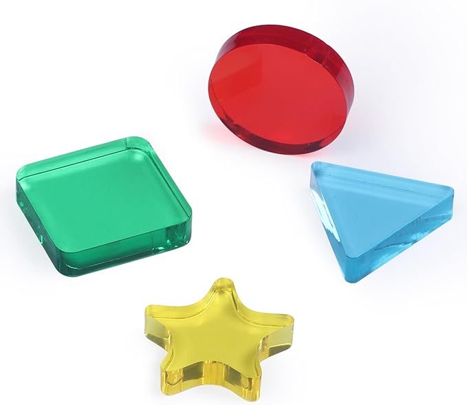 Wooden Acrylic Sorting Stacking Toys, Shape Color Recognition Blocks Matching Puzzle,Fine Motor Skill Educational Preschool Learning Board Game,Early Childhood Development Puzzle Toys for Kids