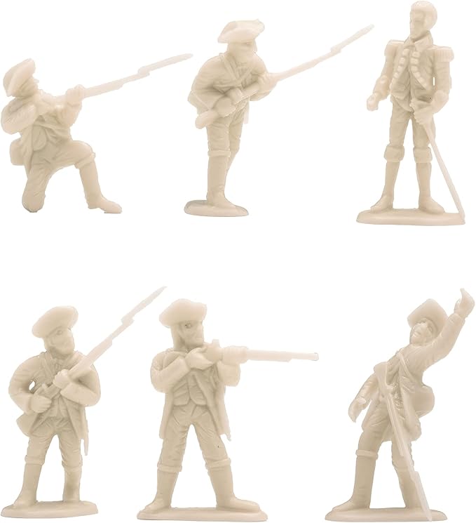 BMC Revolutionary War Plastic Army Men - 34 British, American, French Soldiers