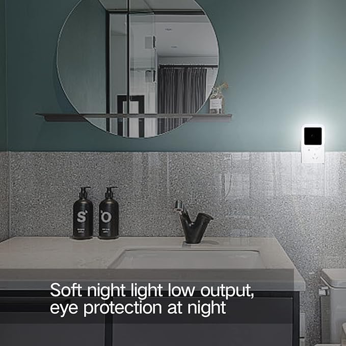 KINUR LED Night Lights Plug into Wall Daylight Color with Dusk to Dawn Night Light Plug in Sensor for Kids Room, Bedroom, Bathroom, Baby Nursery,Stair Lights, Hallway Light 6 Pack