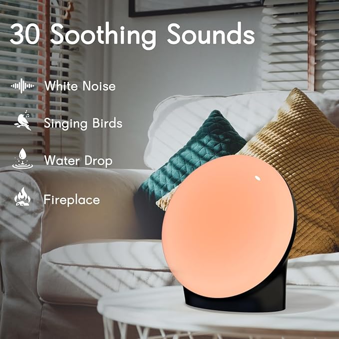 BrownNoise White Noise Machine with 30 Soothing Sounds 12 Colors Night Light and Sound Machine 36 Volume Levels 4 Timers and Memory Function 10 Adjustable Brightness Sleep Machine for Baby Adults Kids